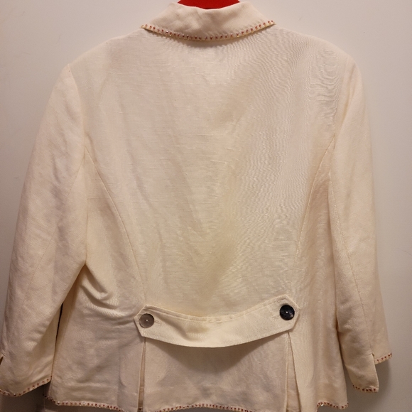 Ivory Linen Jacket - Picture 2 of 3